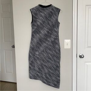 Banana Republic black and white tweed mock neck dress
